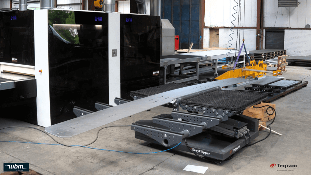 Long, heavy plates can be flipped quickly and safely by one person.